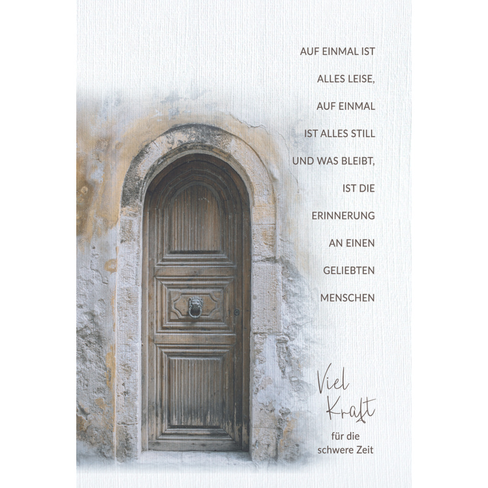 Tür, Holztür, Türrahmen, Steinwand, Zitat