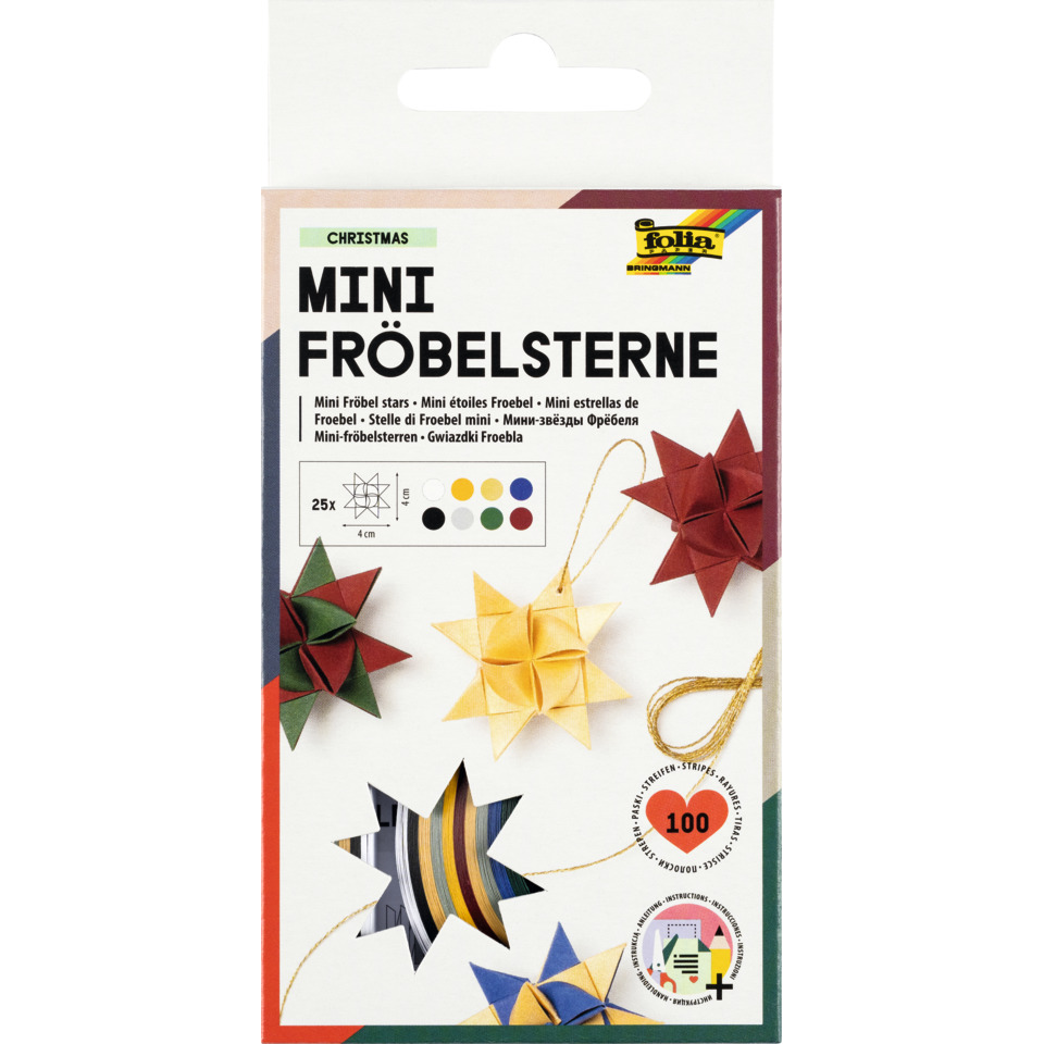 Mini-Sternanhänger, Origami-Sterne, Papiersterne, Weihnachtsbastelset, Bastelset