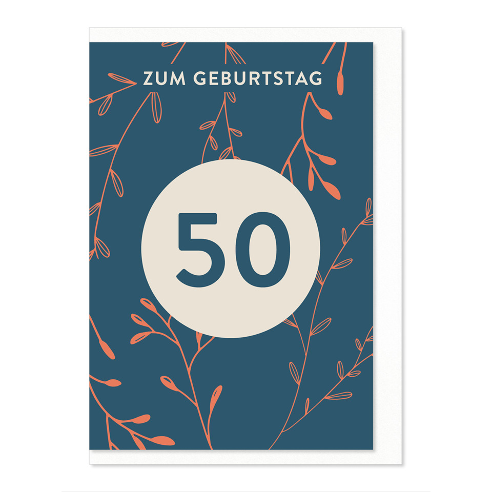 Geburtstag, Karte, 50, Karte, Design