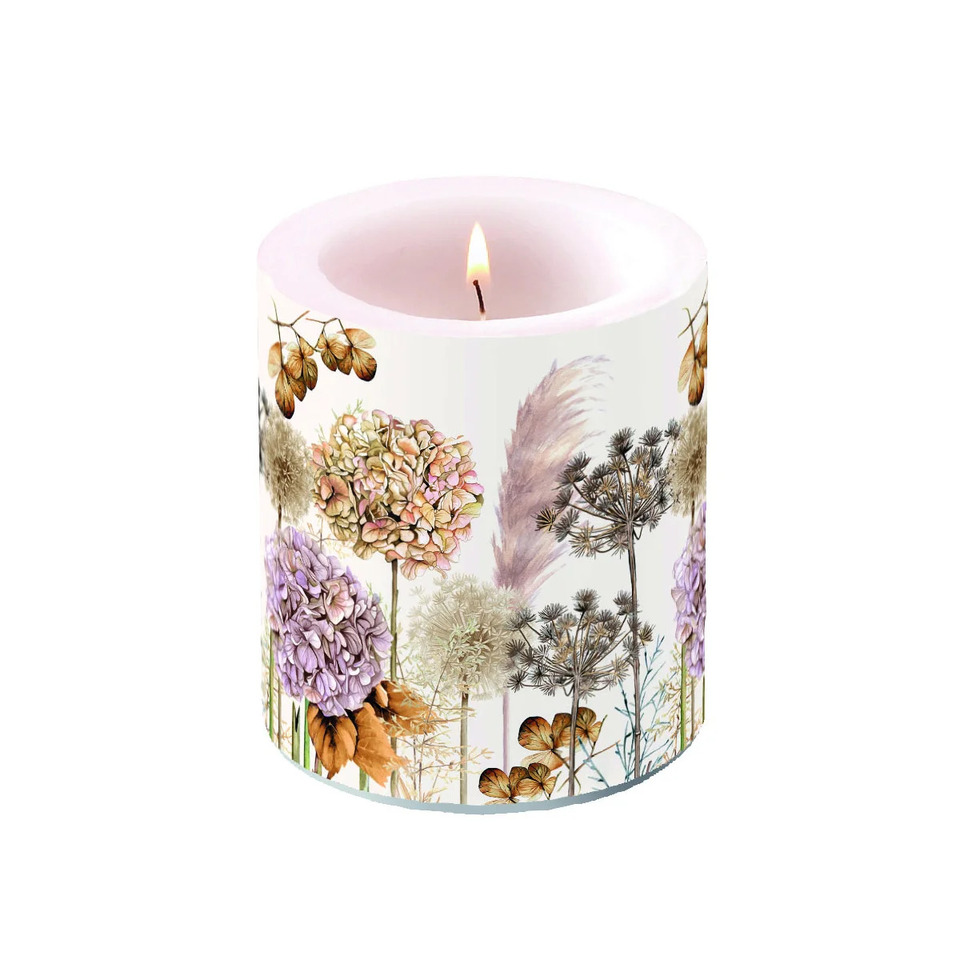 Kerze Getrocknete Blumen, 10 cm AMBIENTE 19318690 Kerze, Kerze