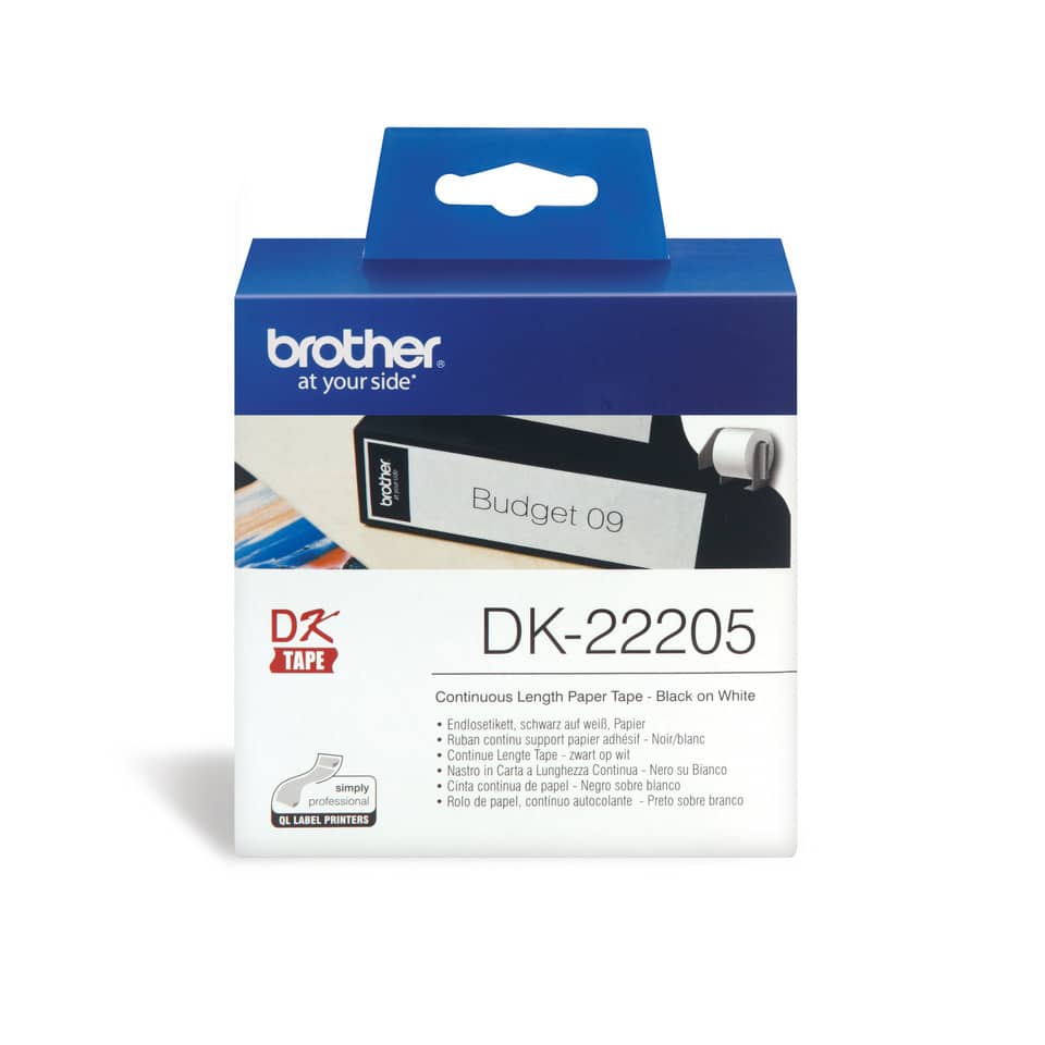 Budget 09, DK-22205, Continuous length paper tape, Schwarz auf Weiß, DX Tape