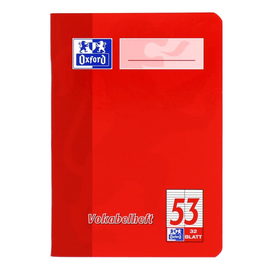 Notizblock, Vokabelheft, A4, Rot, Oxford