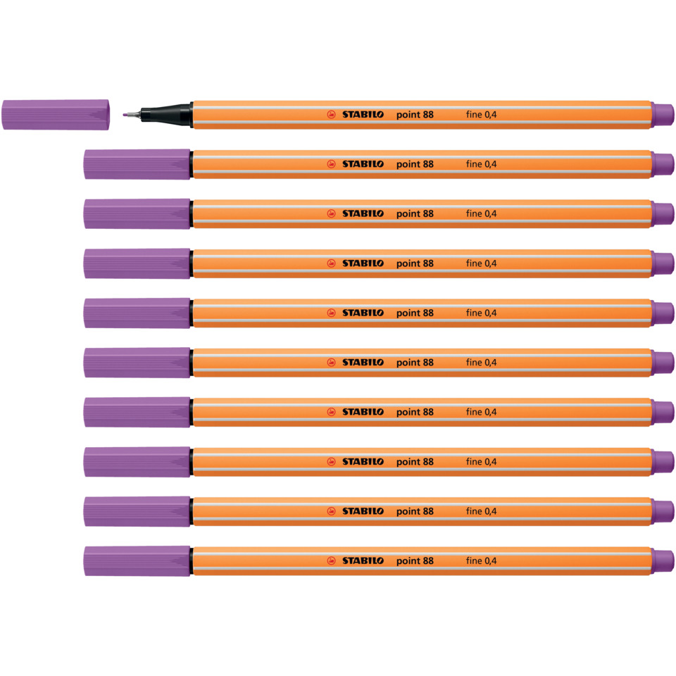 Stabilo Marker, Marker, orangeer Körper, lila Deckel, point 88