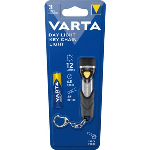 Taschenlampe Day Light Key Chain, LED, schwarz/silber VARTA 16605 101 421