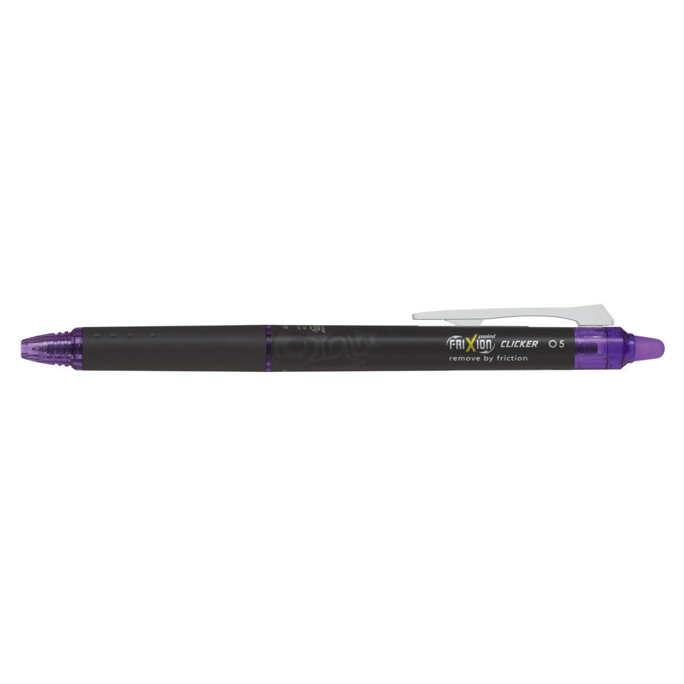 Kugelschreiber, Kugelschreiber mit Filzspitze, Grau- Schwarz, Lila Spitze, Clippen-Kugelstift
