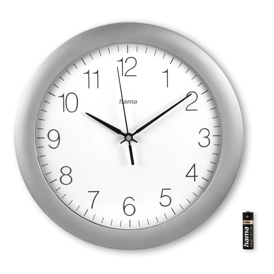 wanduhr, analogclock, rundeuhr, silberrahmen, rahmenloseuhr