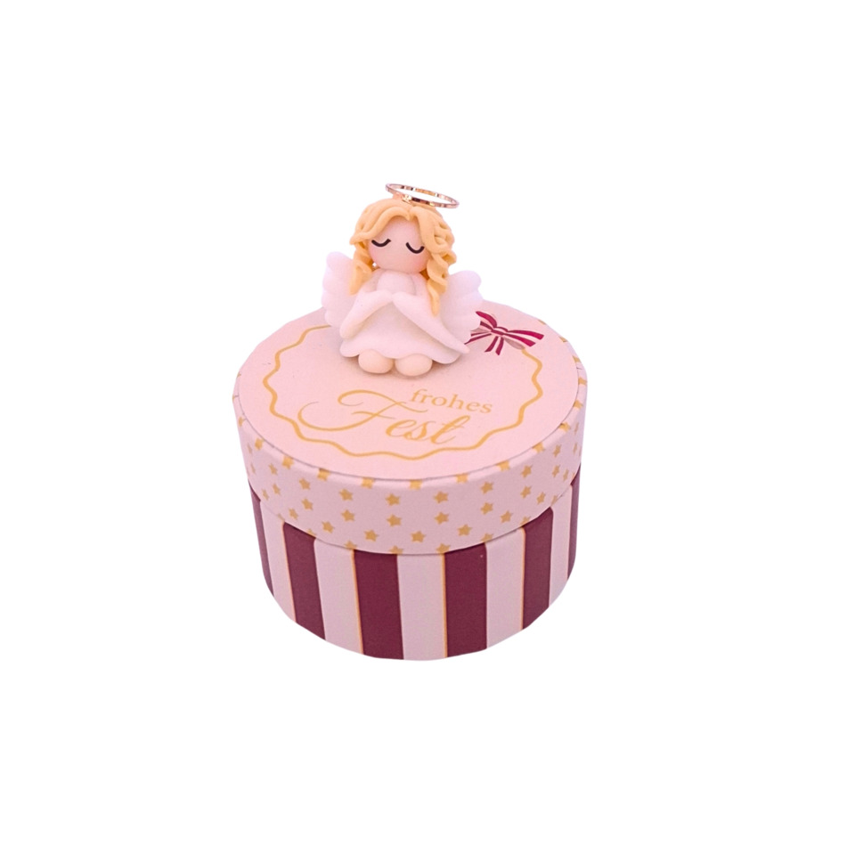 Engel, Keksdose, Rosa, Kuchenbox, Figure-Topper