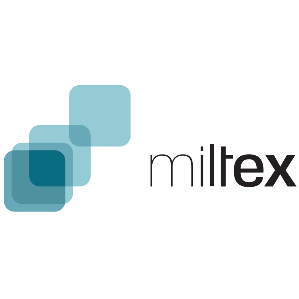 logo, miltex, abstrakte quadrate, minzblau, branding