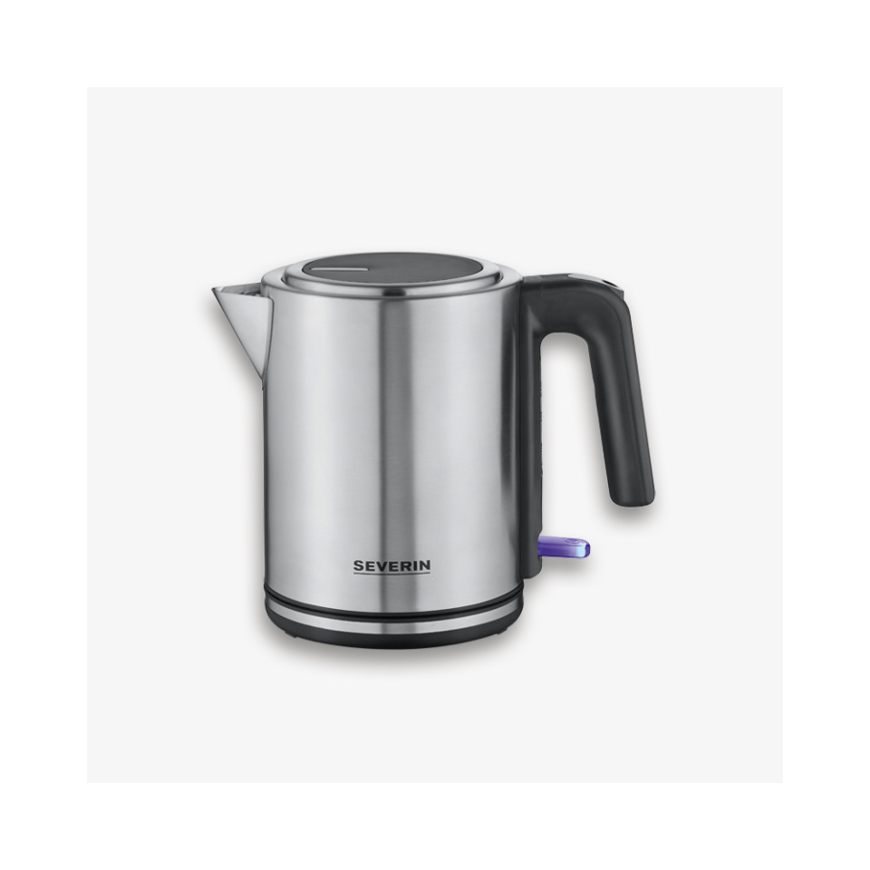 Kaffeemaschine, Elektrische Wasserkocher, Edelstahl, Schwarzer Griff, Deckel-Ladeschalter