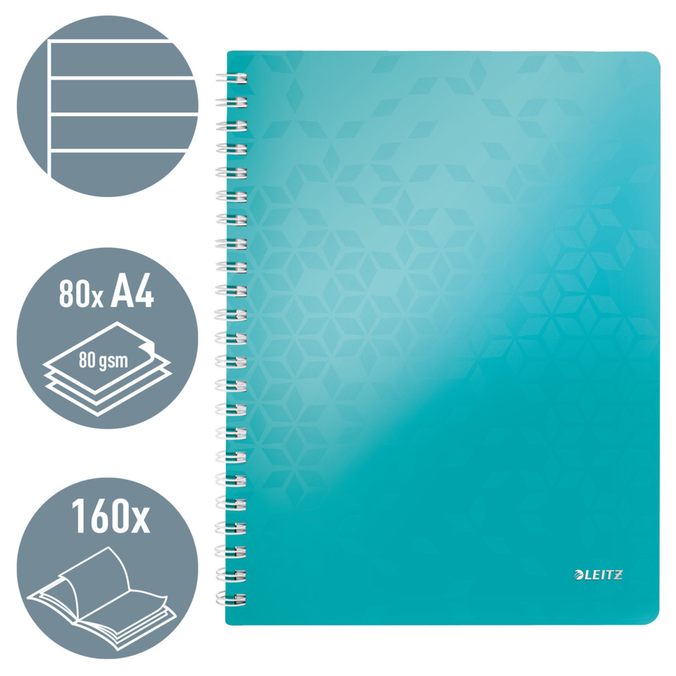 Spiral notebook, Notizbuch, A4, 80 g/m², Kunstleder-/Kunststoffumschlag