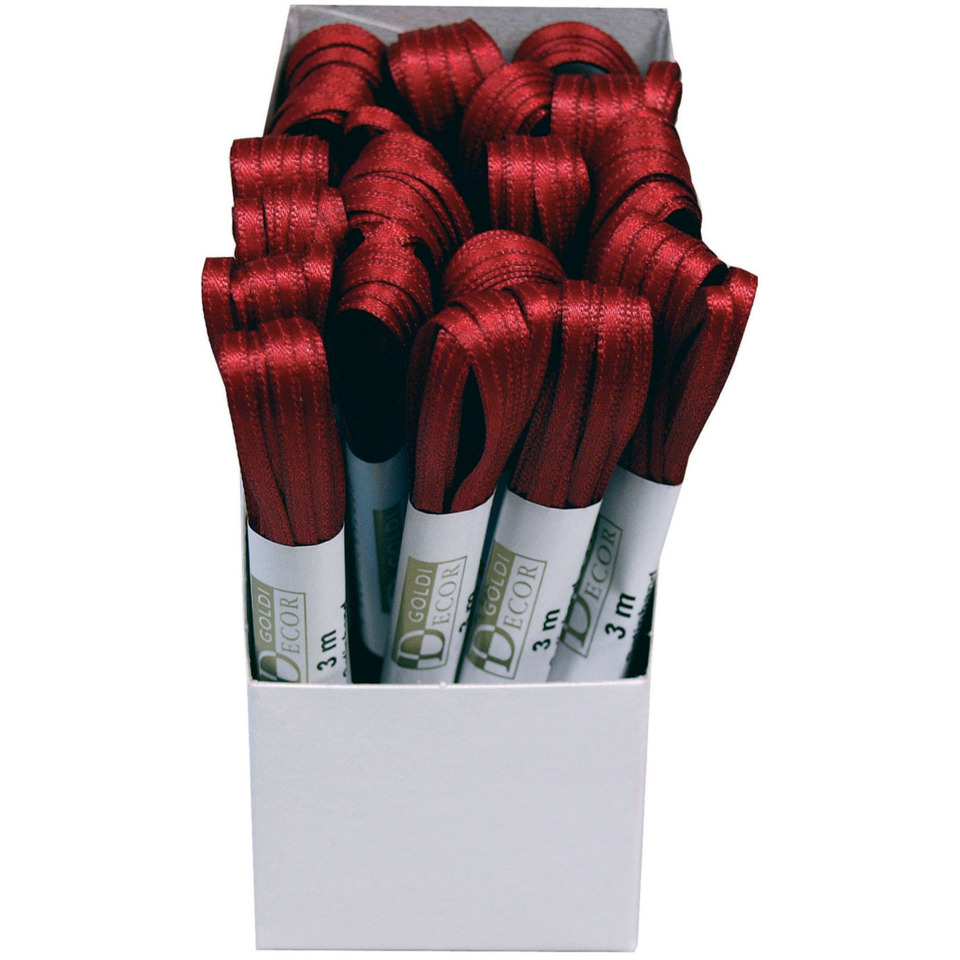 rotband, Geschenkband, gerolltes Band, 3 m Band, weiße Box