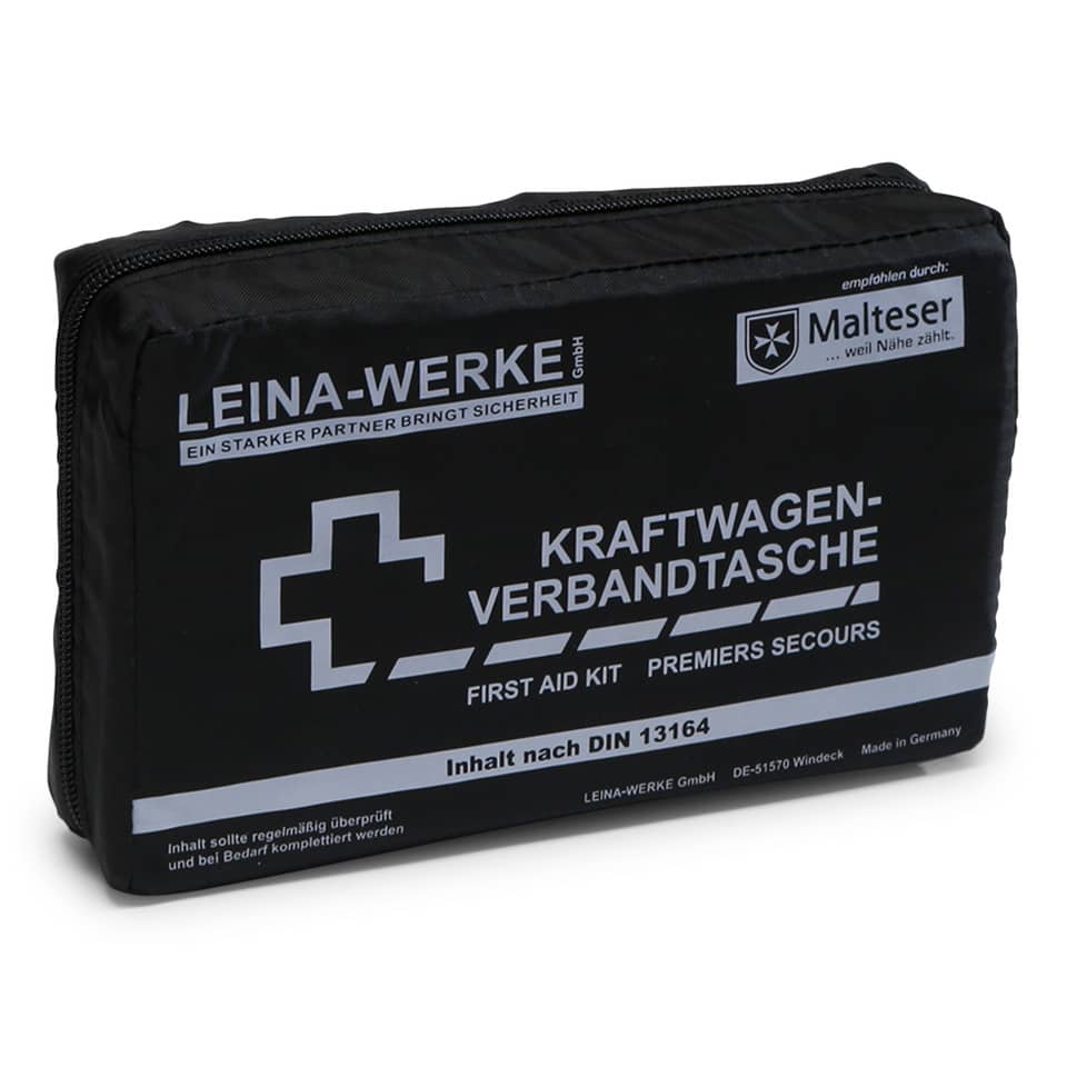Erste-Hilfe-Set, Kfz-Notfalltasche, Autobahn-Notfallkit, Notfallausrüstung, DIN-13164 Inhalt