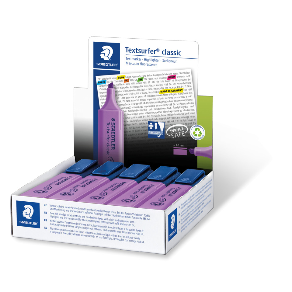 Textmarker, Korrekturmarker, Fluoreszierend, Pen-Textmarker, Display-Set