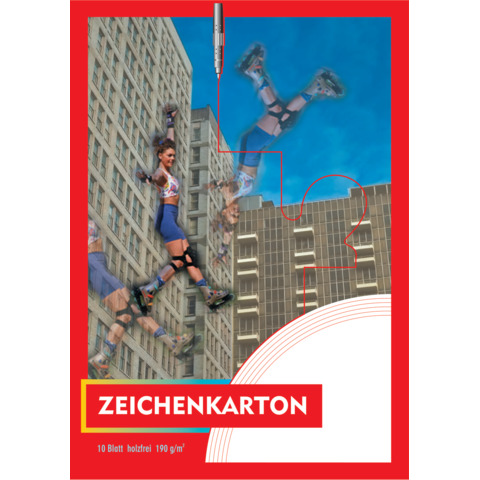 Zeichenkartonblock, A3, 190g/m², lange Seite geleimt, 10 Blatt PVP 2123