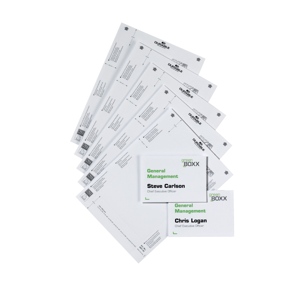 Einsteckschild DOOR SIGN REFILL, 149 x 105,5 mm, weiß   20 Stück DURABLE 4851 02 Text