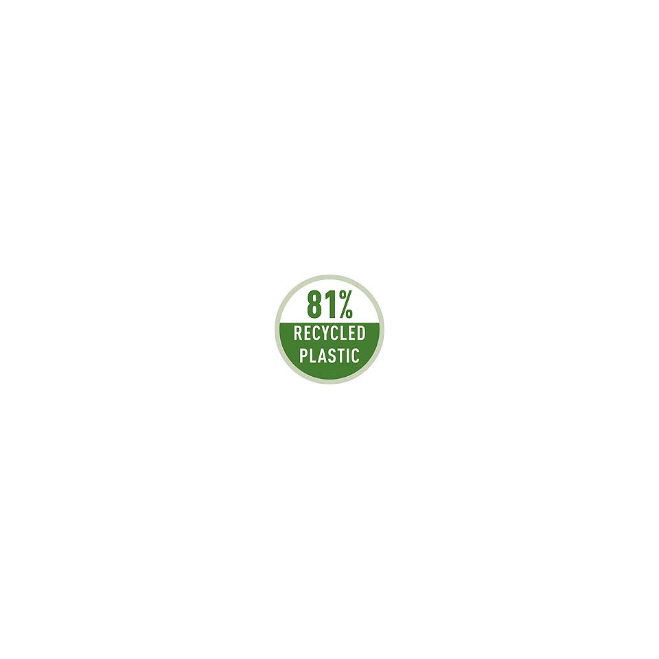 recyceltes plastik, Öko-Label, runder Aufnäher, grüne Kreisform, 81%