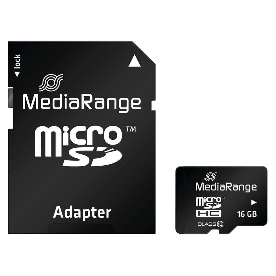 microSD, Adapter, MediaRange, 16 GB, memory card