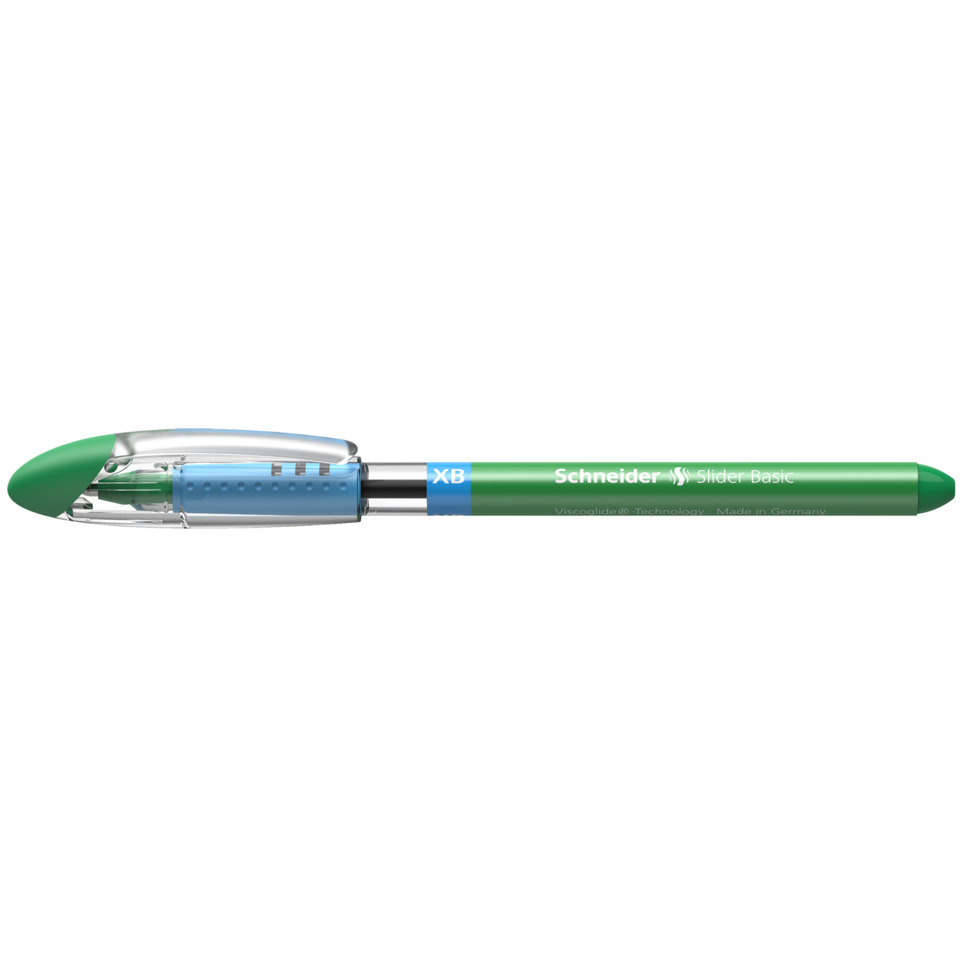 Kugelschreiber, Schreiber, Kugelschreiber mit Clip, Schneider Slider Basic, Grüner Kugelschreiber