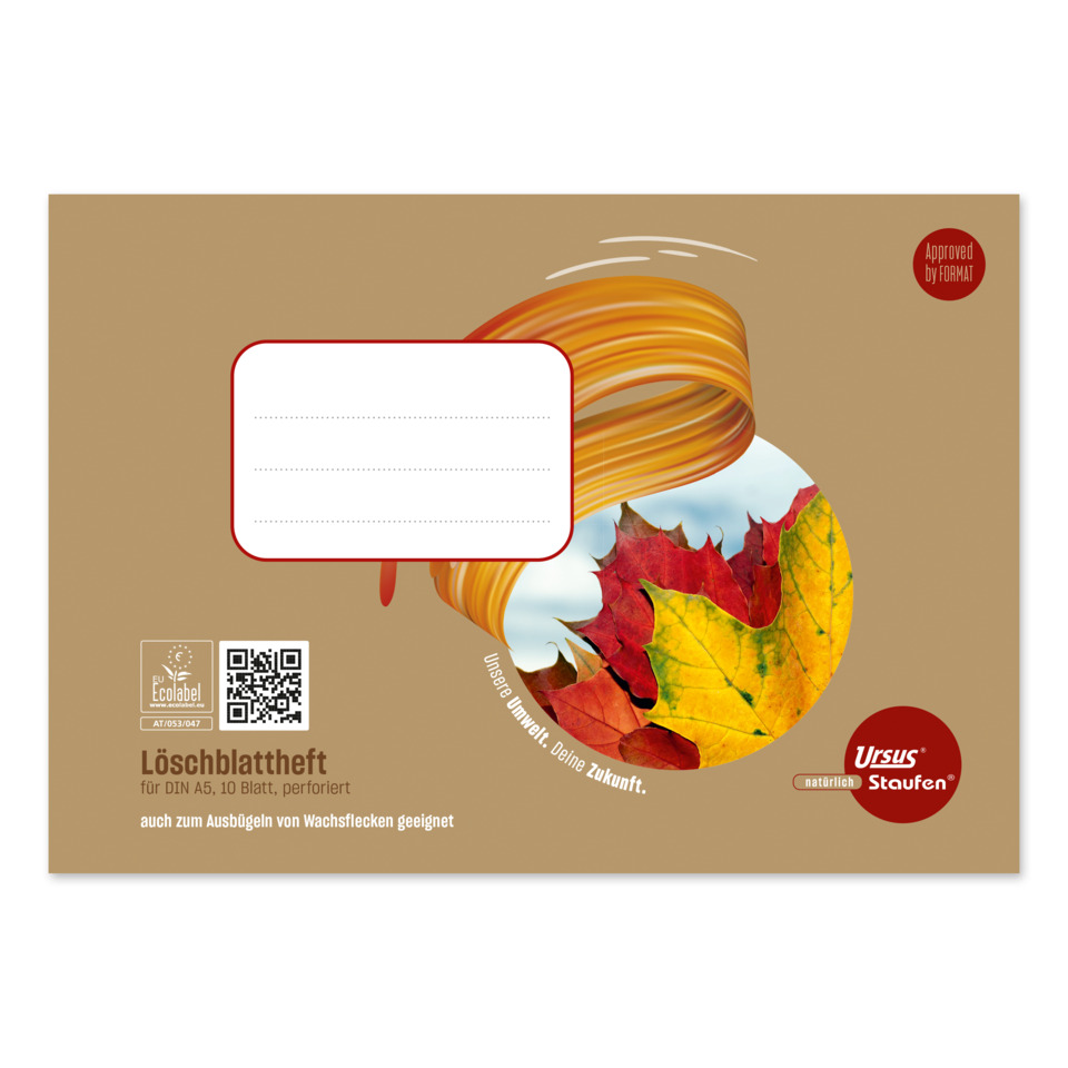 Löschblattheft, A5, 10 Blatt, Notizheft, Herbstfarben