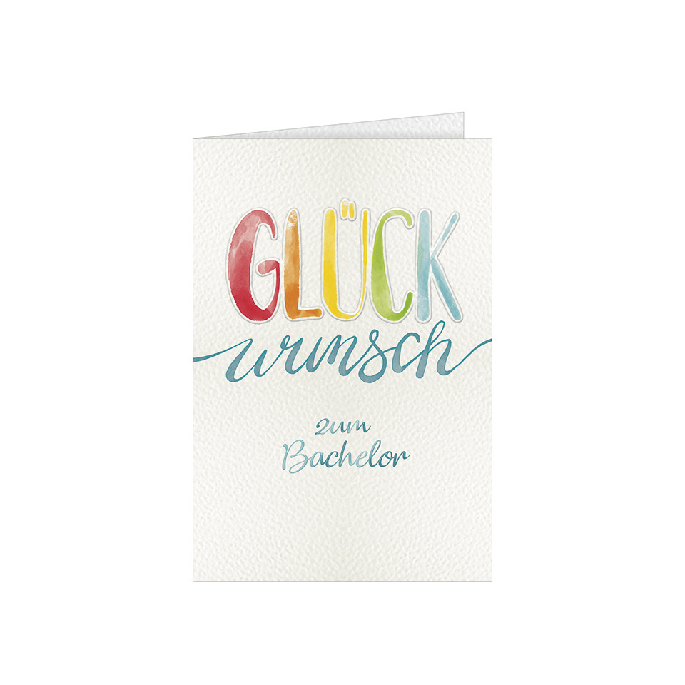 Grußkarte, Glückwunschkarte, Bachelor, Kartenmotiv, mehrfarbig