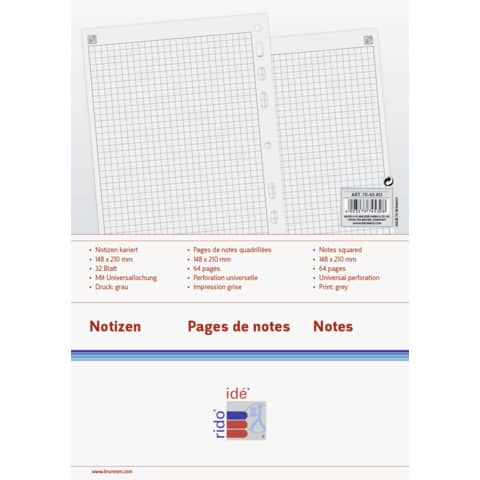 Ersatzeinlage kariert Papier 14,8x21cm   für Timing 1 RIDO 7065451