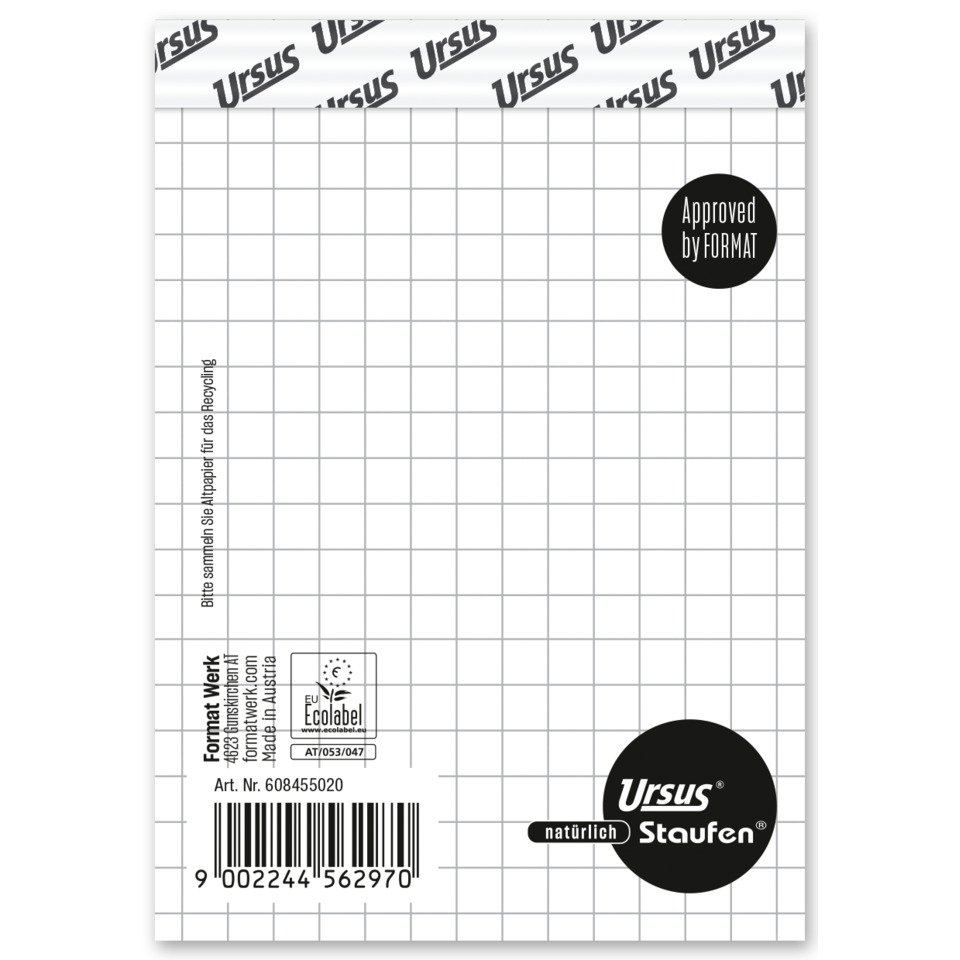 Papier, Gridmuster, Format Werk, Recyclebar, Ursus Staufen