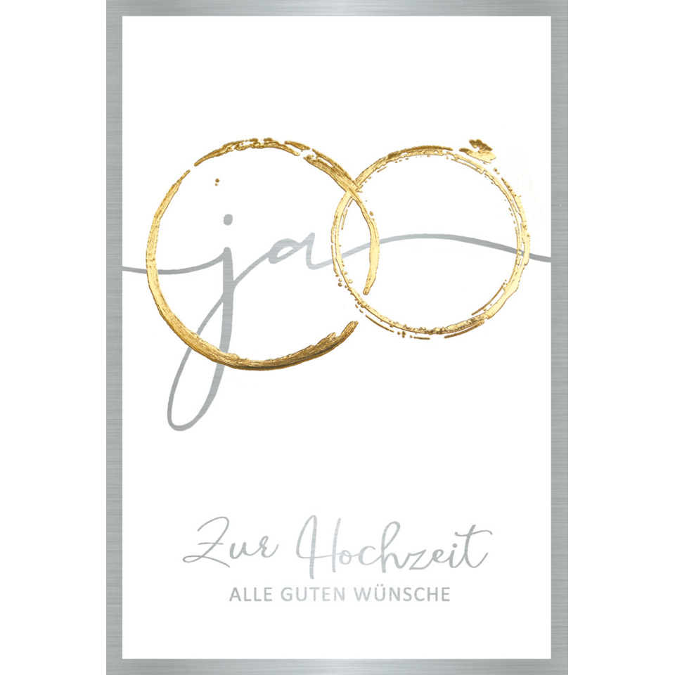 Hochzeit, Goldene Ringe, Hochzeitskarte, Glitzer, Gute Wünsche