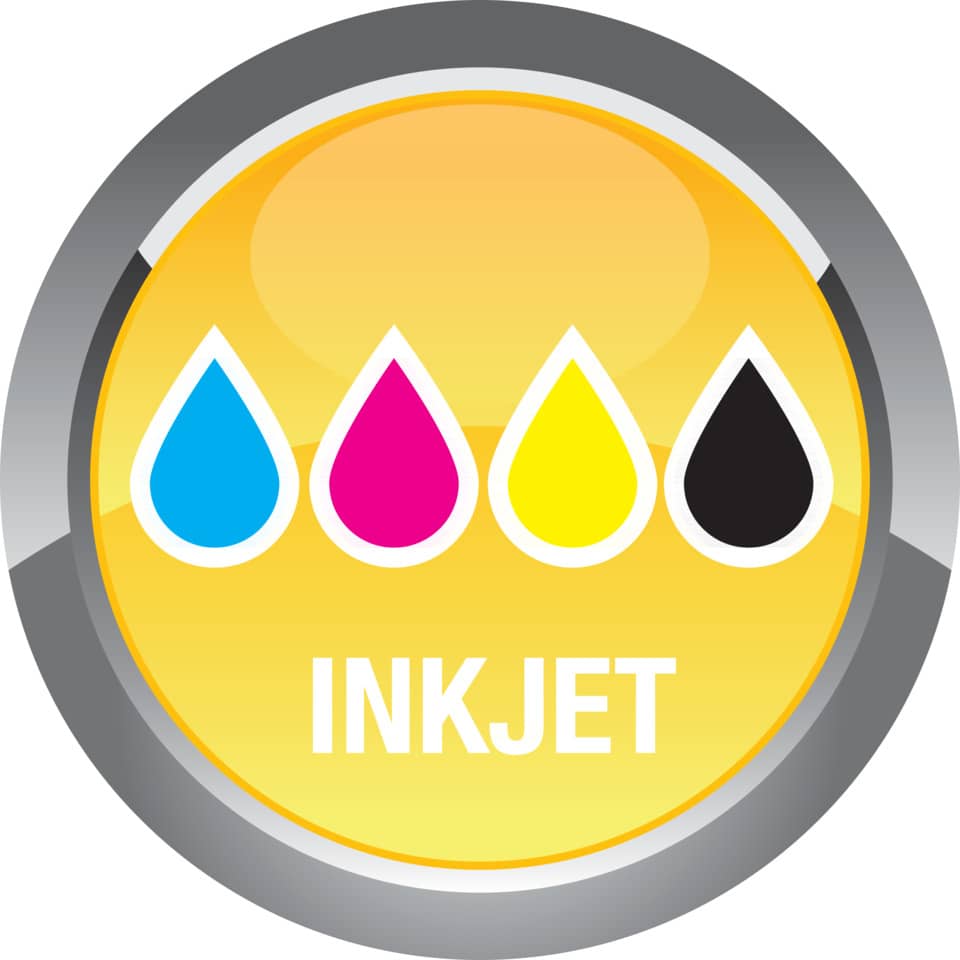 inkjet, tintenpatrone, augezeichnet, farben, round‑badge