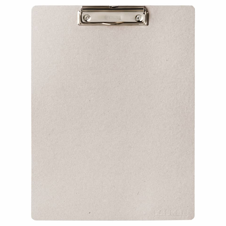 Clip-Board, hellbeige, Holzbrett, Metallklammer, leere Oberfläche