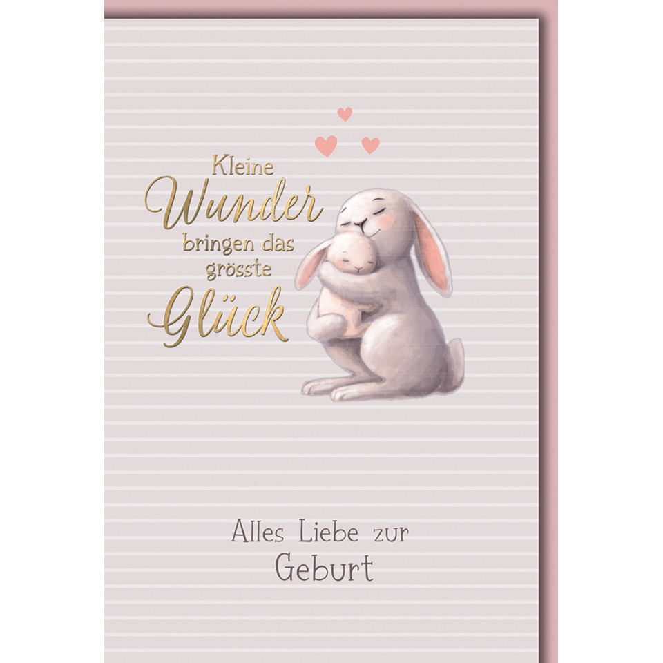 Babykarte, Geburt, Kleiner Glückwunsch, Hase, Herz