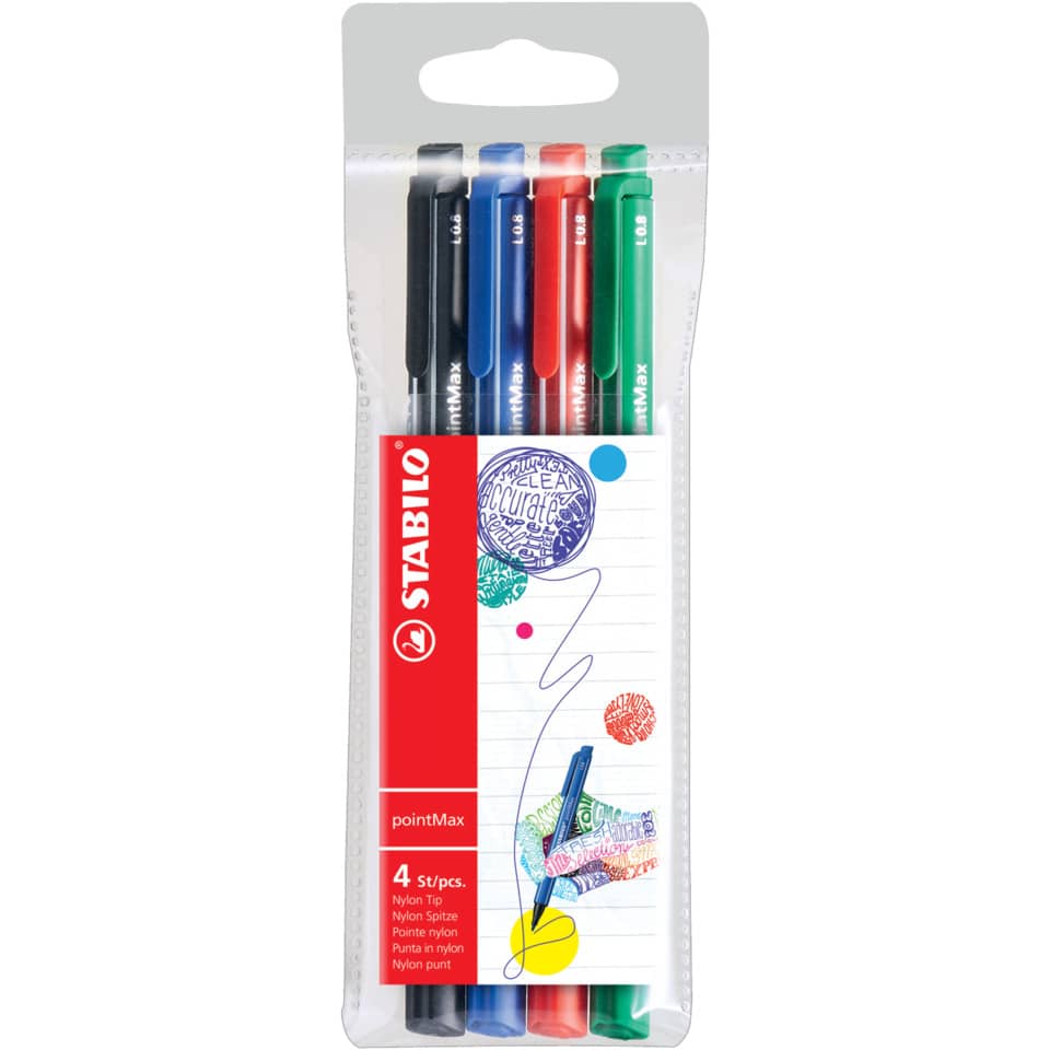 Stabilo, Marker, Kugelschreiber, Nylonspitze, 4er-Set