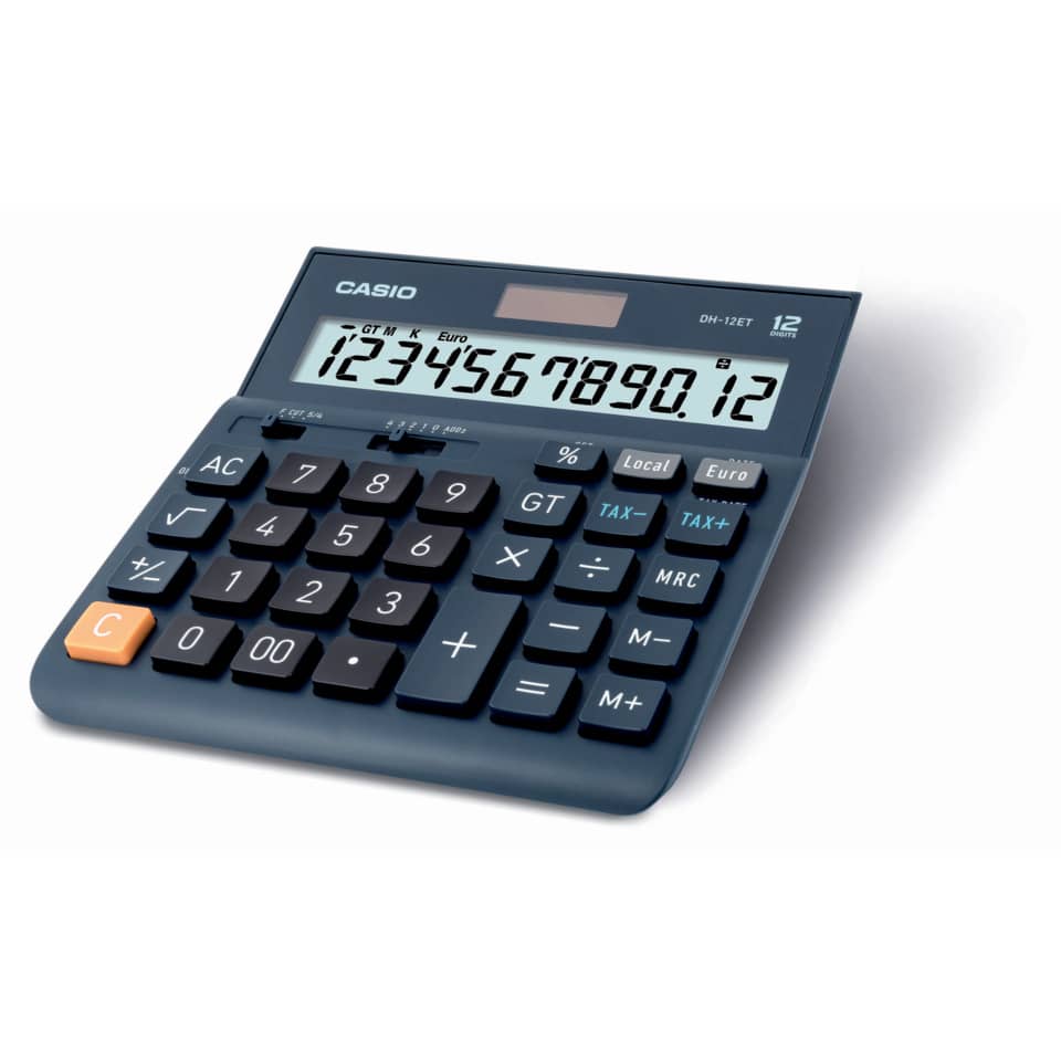 Taschenrechner, Casio, 12-stellig, Digitalanzeige, Tastatur