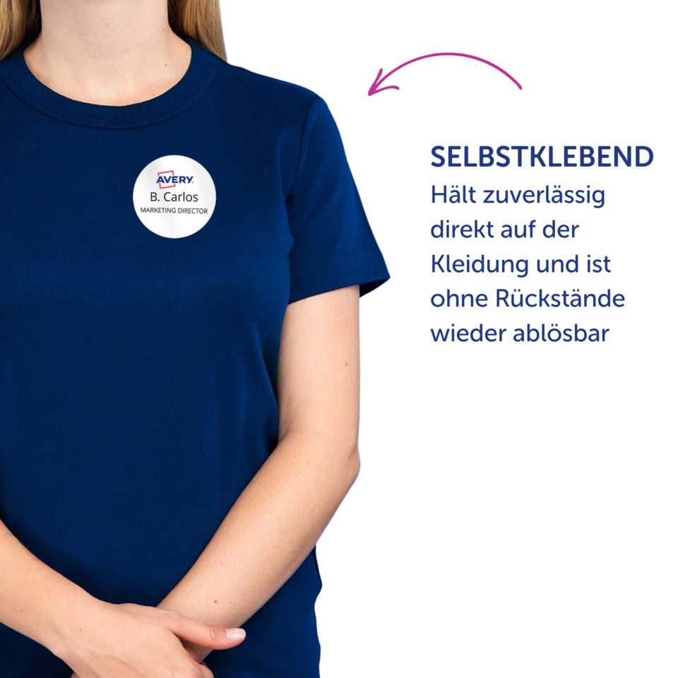 T-Shirt, Blaue Shirt, Namensschild, Rundemblem, Kleidungsmaterial