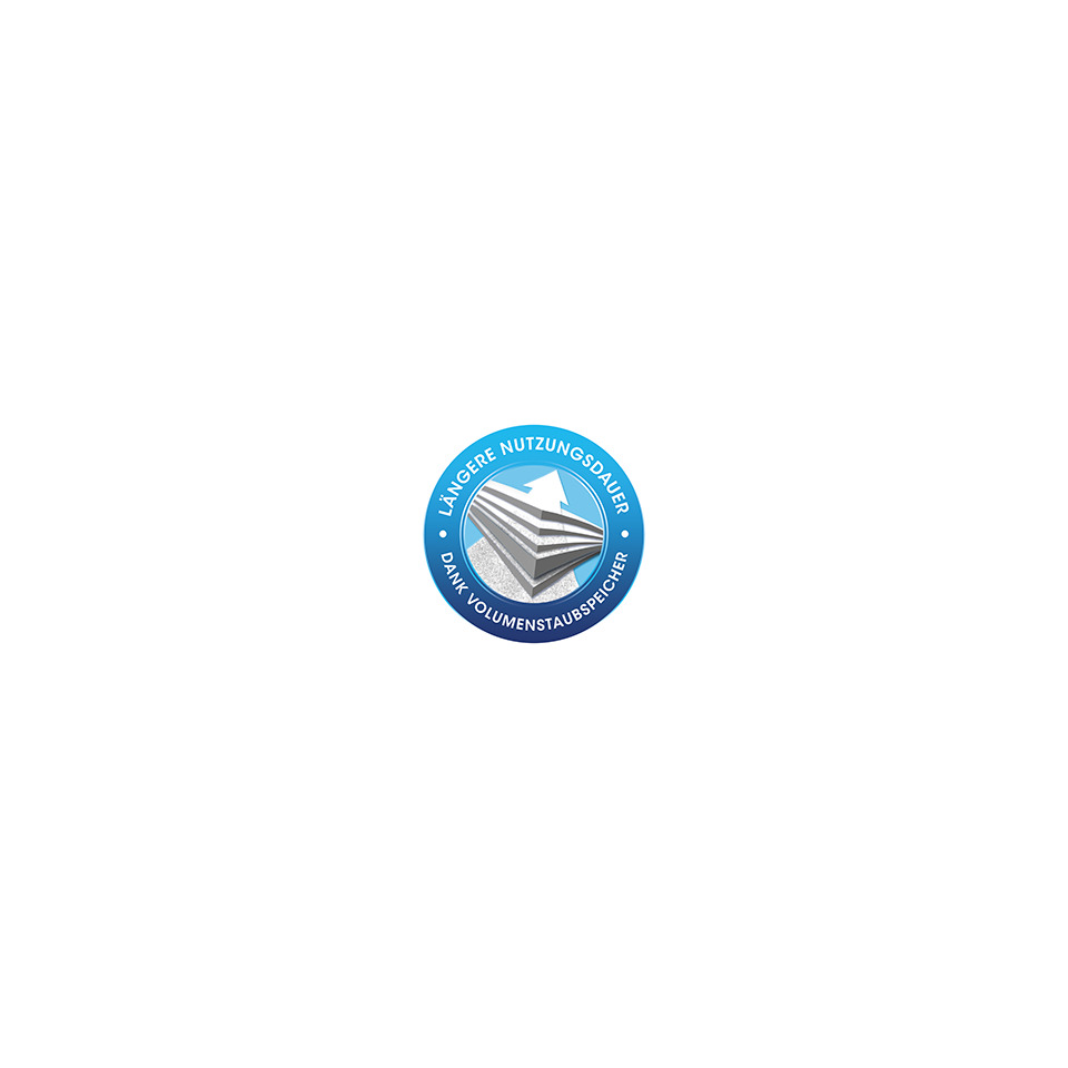 badge, blue round, stacks, paper, recycle?