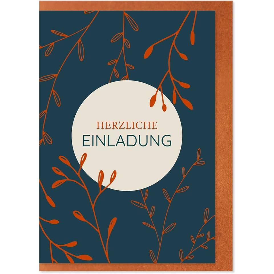 Einladung, Karten, Hintergrund dunkelblau, Ornament, Zweige