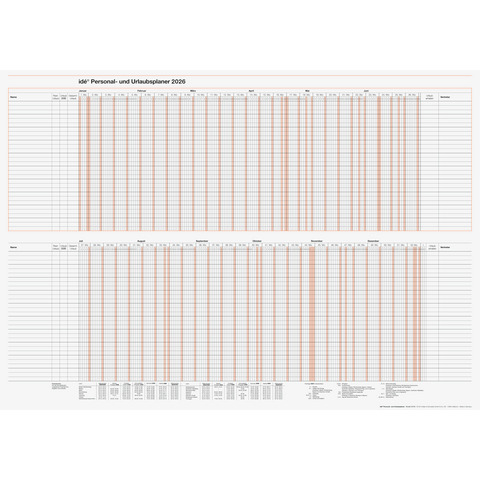 Urlaubsplaner 2026, 86 x 61 cm, 12M/1S RIDO 70-33 700 006