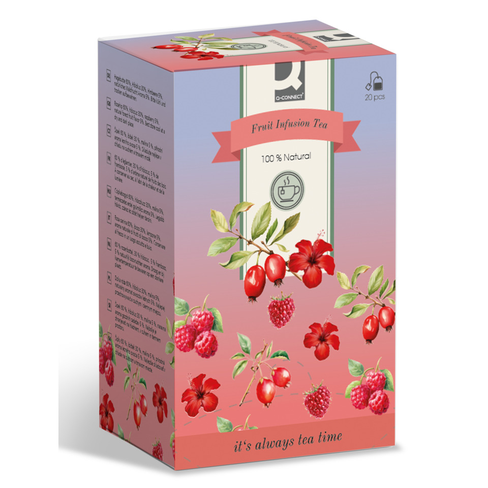 Teebeutel, Früchtetee, Beutel-Box, Früchte Motiv, 100% natürlich