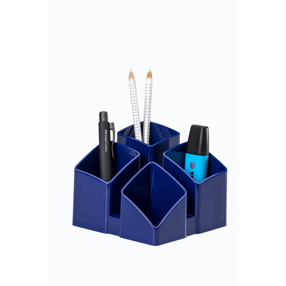 Schreibtisch Organizer, Stifthalter, Bleistiftorganizer, Blau, Kunststoff