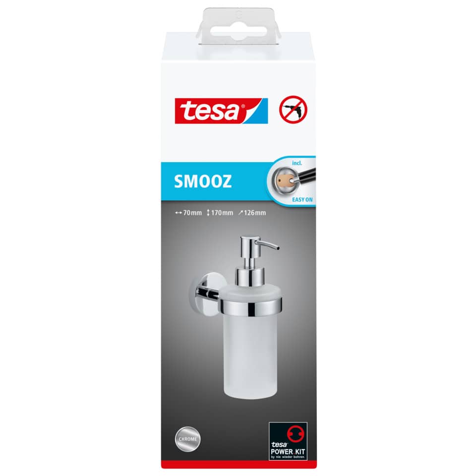 Seifenspender, Wandhalter, Chrom, Smooz, Tesa Paket