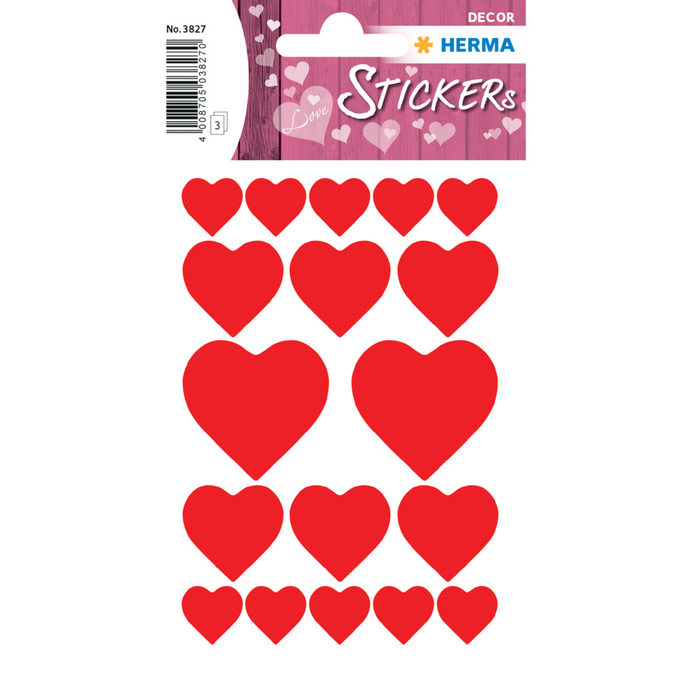 Herzaufkleber, Herzen, Sticker, Dekor, Klebeetiketten
