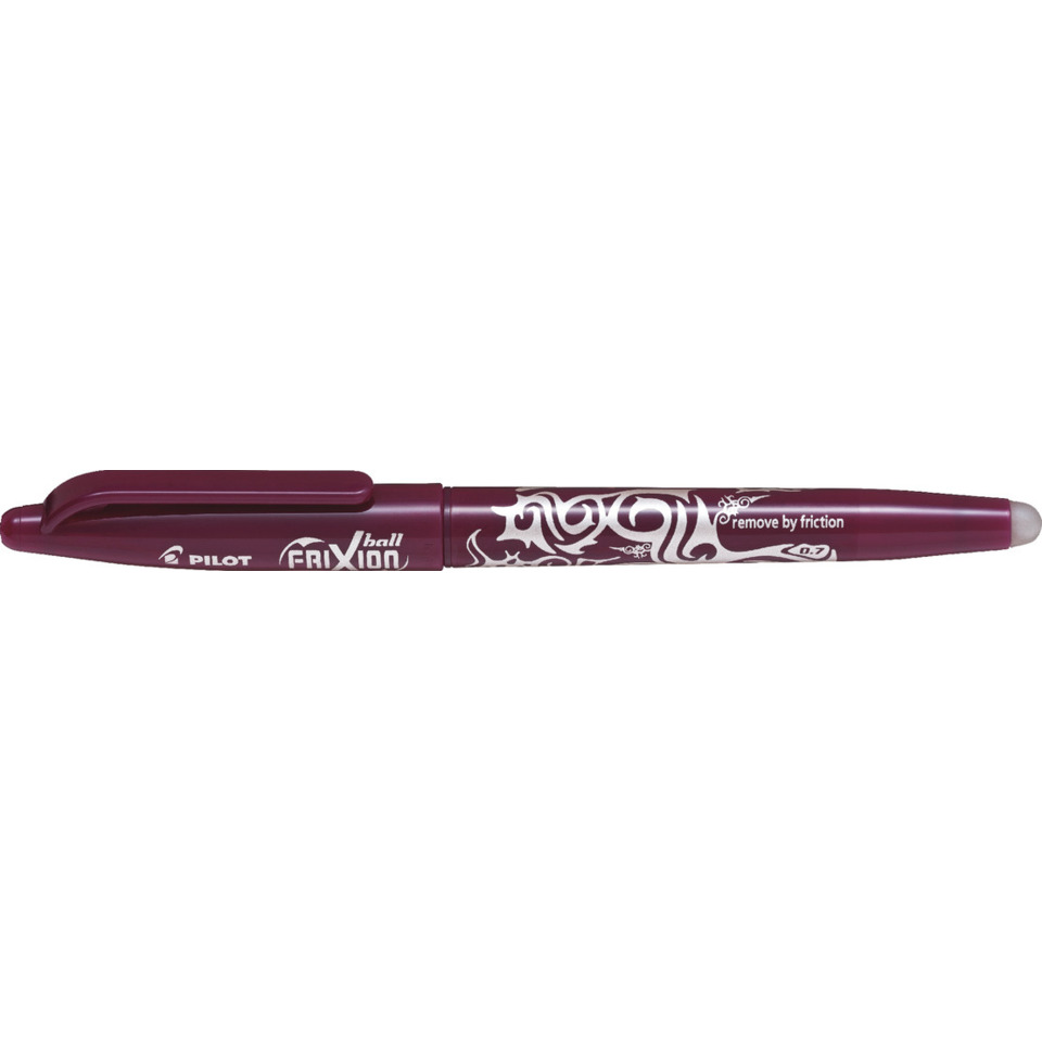 Kugelschreiber, Gekröntes Muster, Maroon, Clip, Gummispitze