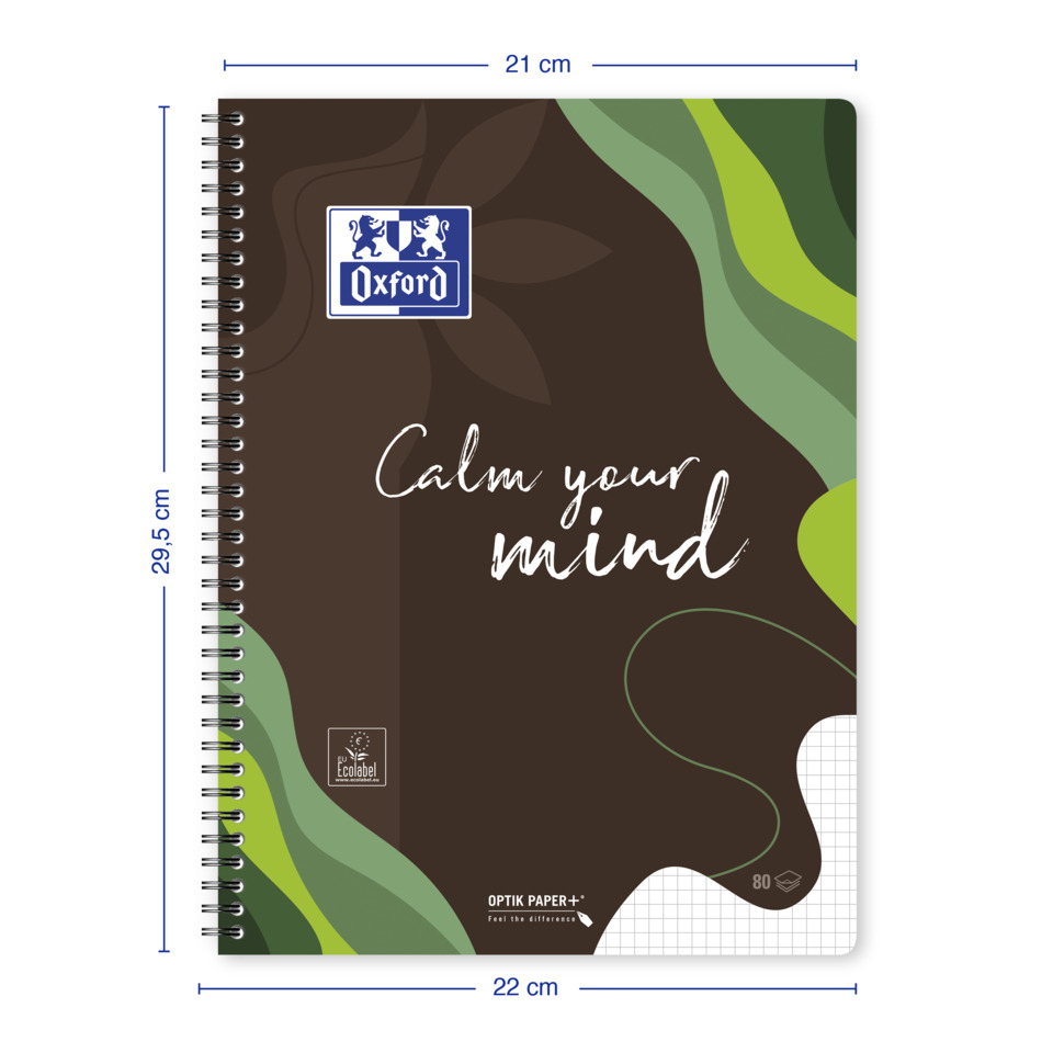 Notizbuch, Spiralbindung, Kartoncover, Waldgrün, Calm your mind