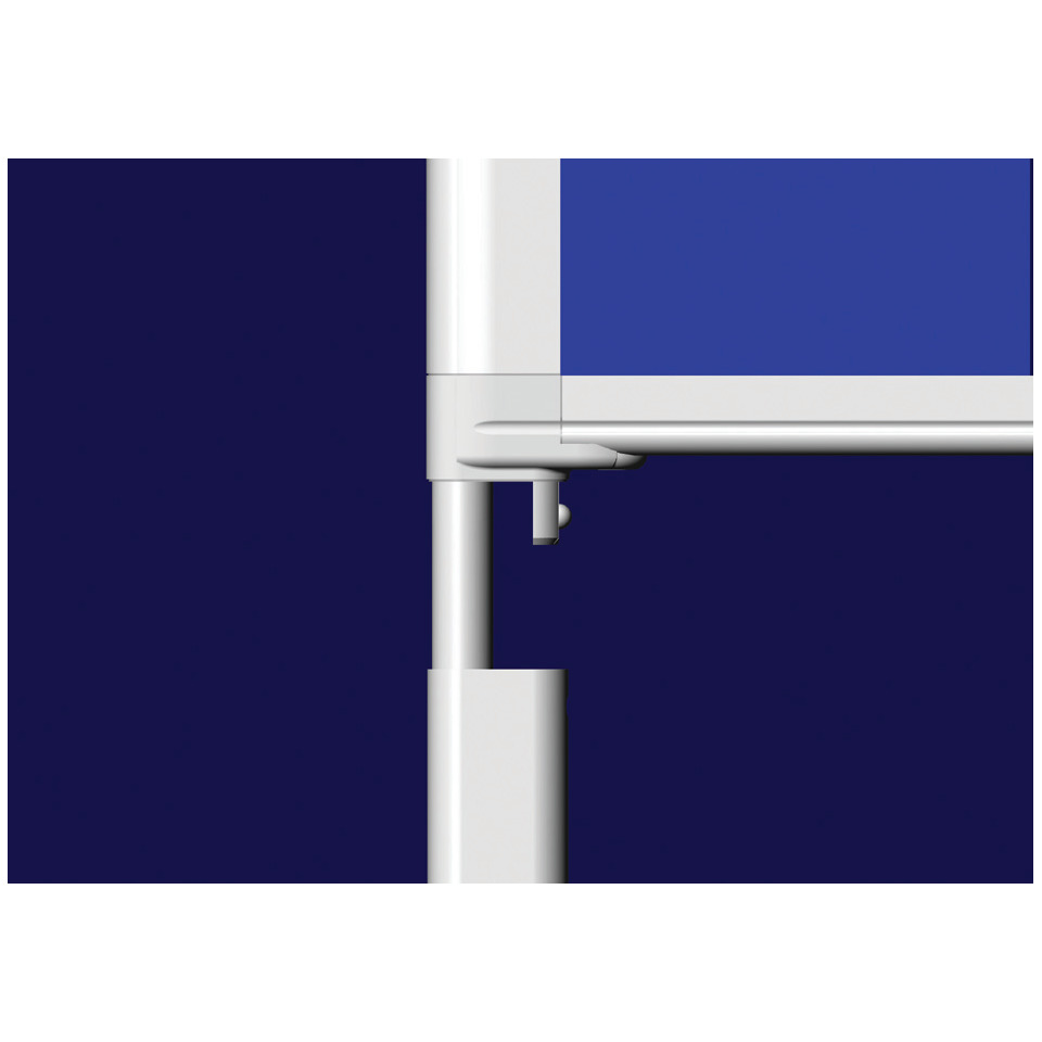 Monitorständer, Schwenkarm, Montage Stange, weiße Rahmen, blauer Hintergrund