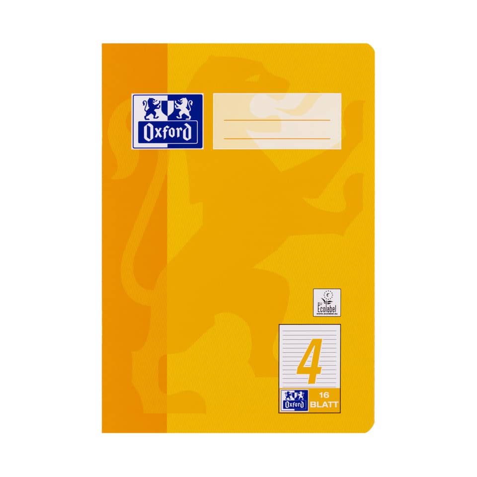 Notebook, A4, Gelb, Oxford, Linierte Seiten