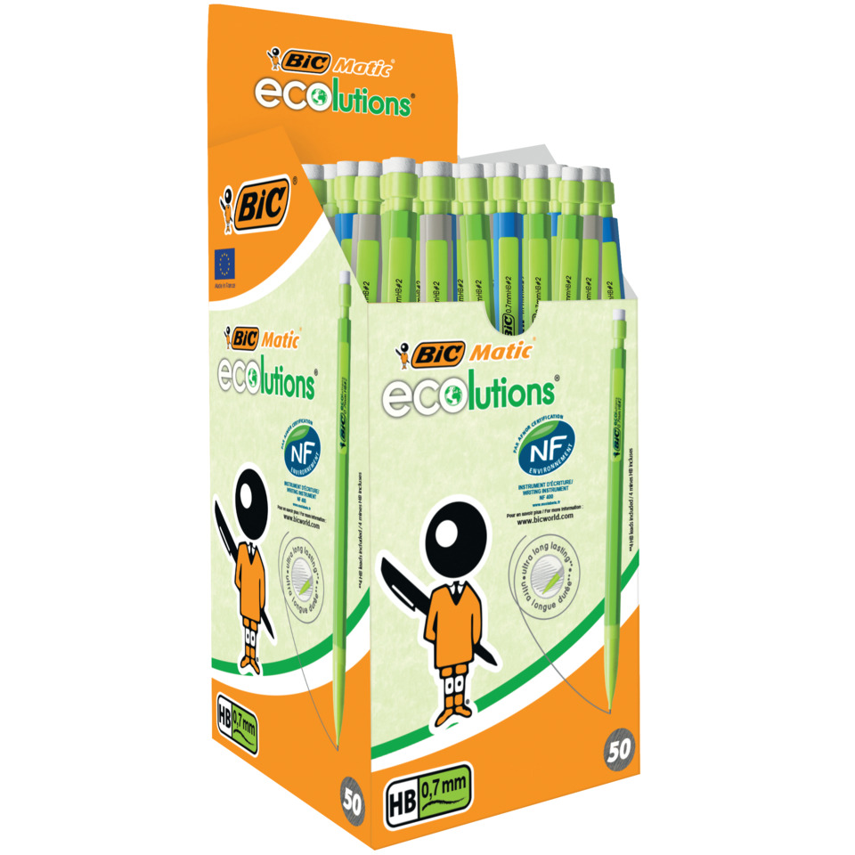 Bleistift, HB?0.7mm, BIC Matic, Ecolutions, Leuchtgrün