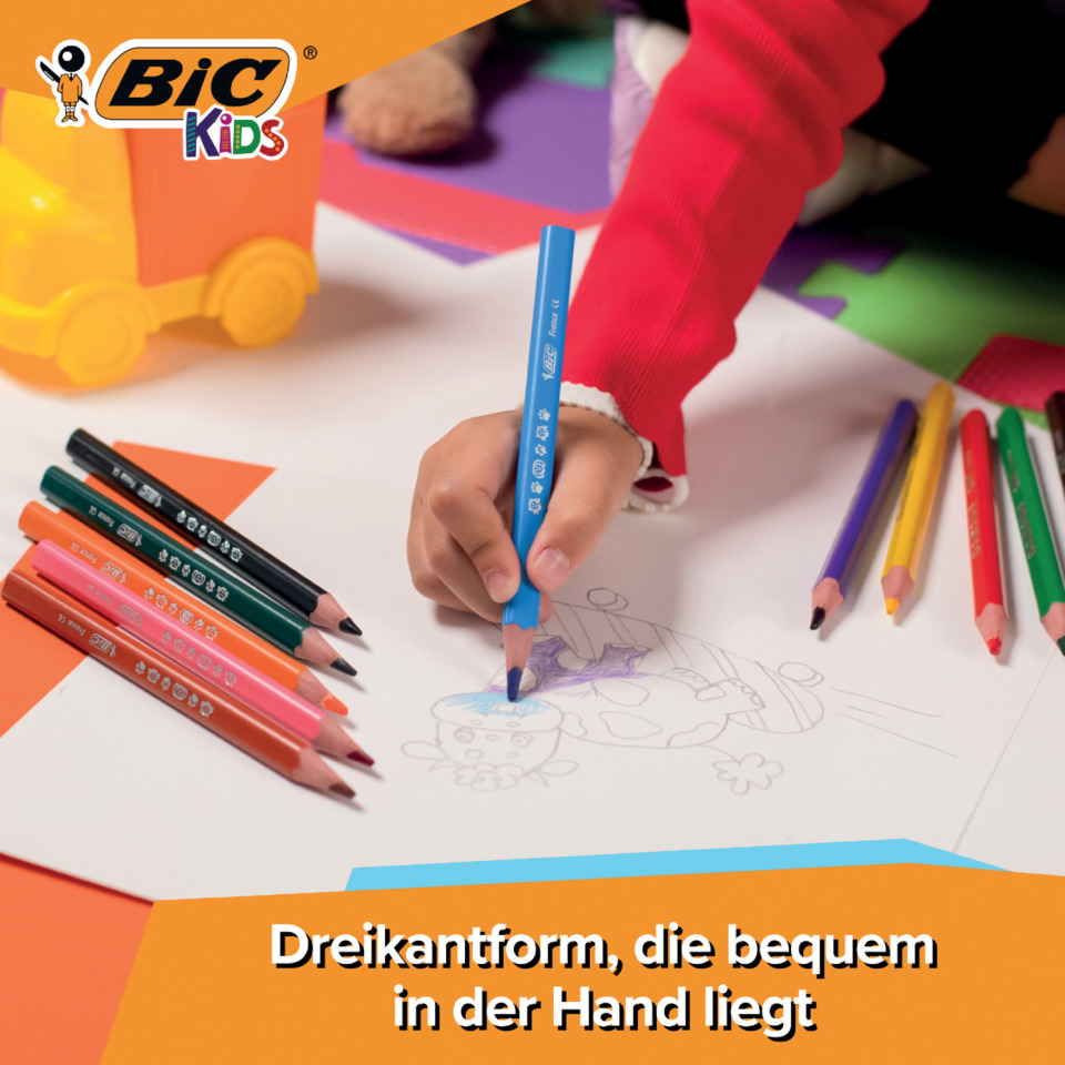 Buntstifte, Kinderzeichnen, Papierzeichnung, Kunstset, Dreikantform