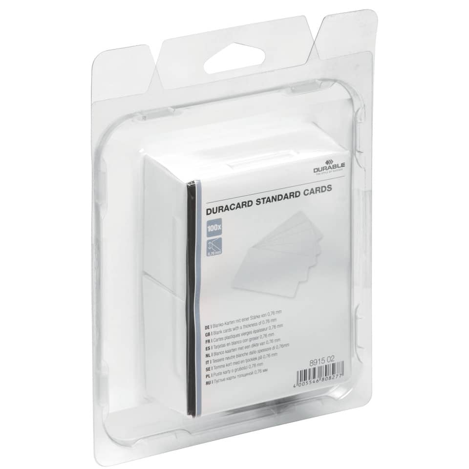 Duracard, Standardkarten, Kartenhülle, Verpackung, Blanko-Karten