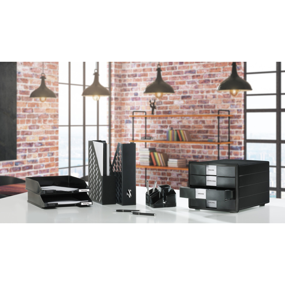 Schreibtischorganizer, Schubladenbox, Aktensortierer, Dokumentenhalter, Schwarz