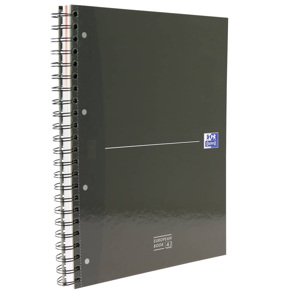 spiral notebook, A4, black cover, dot notebook, Oxford European Book 4