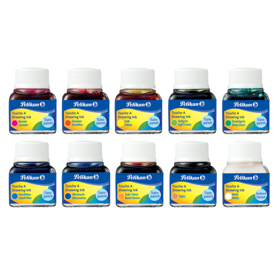 Aquarellfarben, Tintenflaschen, Farben-Set, Pigmentfarben, Transparentfarben